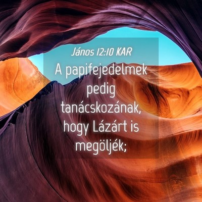 Picture 04 - János 12:10 KAR - A papifejedelmek pedig tanácskozának, hogy - Bible Verse Picture