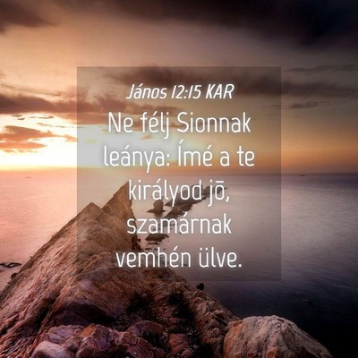 Picture 04 - János 12:15 KAR - Ne félj Sionnak leánya: Ímé a te királyod - Bible Verse Picture