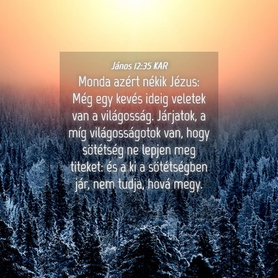 Picture 04 - János 12:35 KAR - Monda azért nékik Jézus: Még egy kevés ideig - Bible Verse Picture