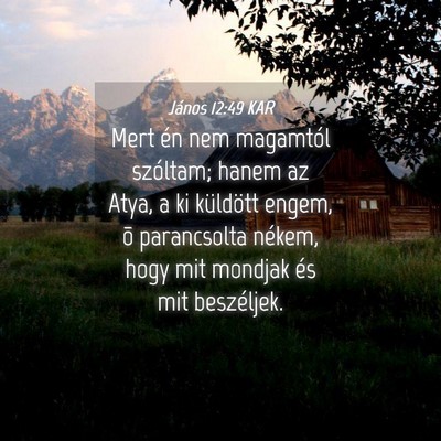 Picture 04 - János 12:49 KAR - Mert én nem magamtól szóltam; hanem az Atya, a - Bible Verse Picture