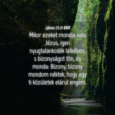 Picture 04 - János 13:21 KAR - Mikor ezeket mondja vala Jézus, igen - Bible Verse Picture