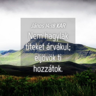 Picture 04 - János 14:18 KAR - Nem hagylak titeket árvákul; eljövök ti - Bible Verse Picture