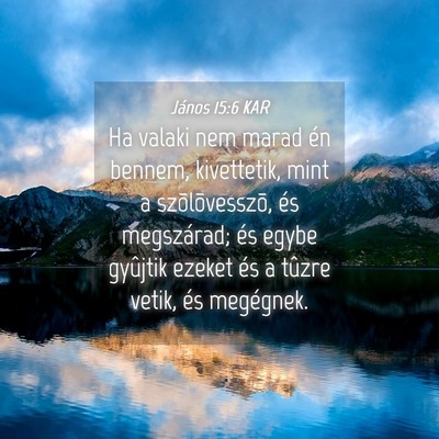 Picture 04 - János 15:6 KAR - Ha valaki nem marad én bennem, kivettetik, mint - Bible Verse Picture