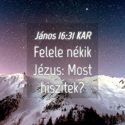 Picture 04 - János 16:31 KAR - Felele nékik Jézus: Most - Bible Verse Picture