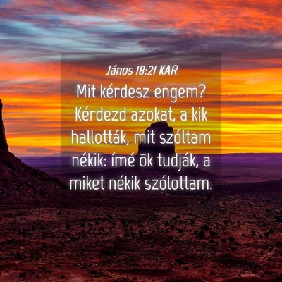 Picture 04 - János 18:21 KAR - Mit kérdesz engem? Kérdezd azokat, a kik - Bible Verse Picture