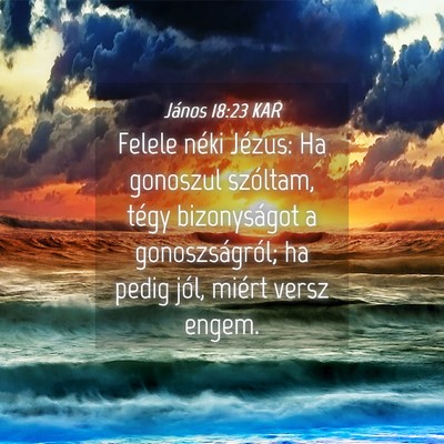 Picture 04 - János 18:23 KAR - Felele néki Jézus: Ha gonoszul szóltam, tégy - Bible Verse Picture
