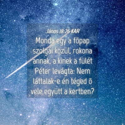 Picture 04 - János 18:26 KAR - Monda egy a fõpap szolgái közül, rokona - Bible Verse Picture
