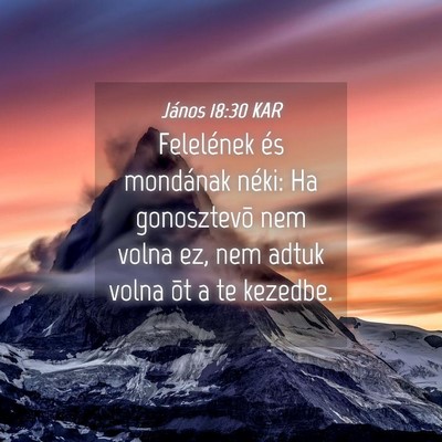 Picture 04 - János 18:30 KAR - Felelének és mondának néki: Ha gonosztevõ - Bible Verse Picture