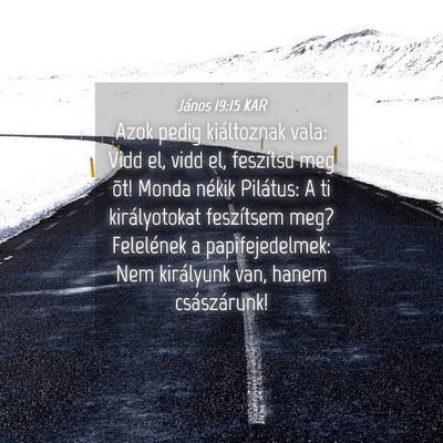 Picture 04 - János 19:15 KAR - Azok pedig kiáltoznak vala: Vidd el, vidd el, - Bible Verse Picture