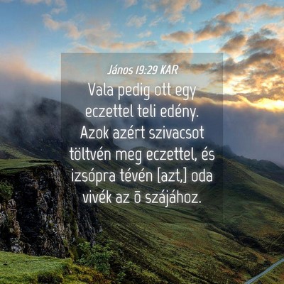 Picture 04 - János 19:29 KAR - Vala pedig ott egy eczettel teli edény. Azok - Bible Verse Picture