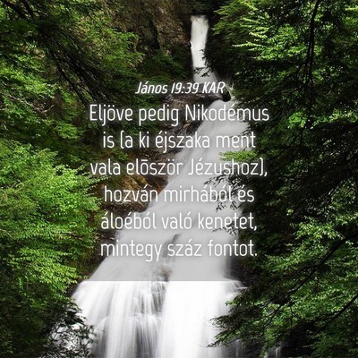 Picture 04 - János 19:39 KAR - Eljöve pedig Nikodémus is (a ki éjszaka ment - Bible Verse Picture