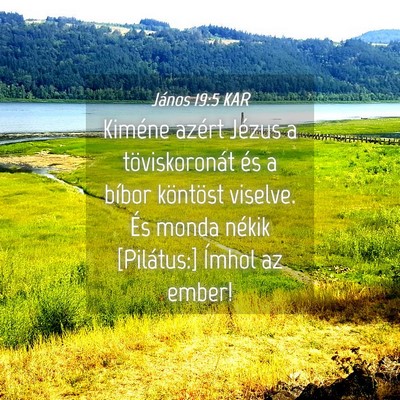 Picture 04 - János 19:5 KAR - Kiméne azért Jézus a töviskoronát és a - Bible Verse Picture
