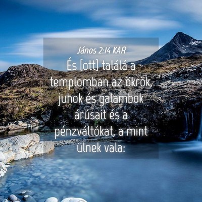 Picture 04 - János 2:14 KAR - És [ott] találá a templomban az ökrök, juhok - Bible Verse Picture