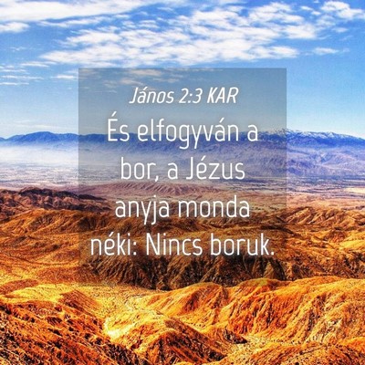 Picture 04 - János 2:3 KAR - És elfogyván a bor, a Jézus anyja monda néki: - Bible Verse Picture
