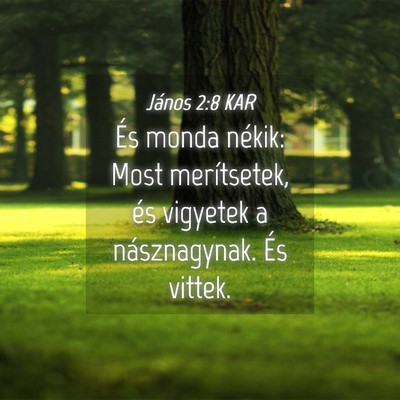 Picture 04 - János 2:8 KAR - És monda nékik: Most merítsetek, és vigyetek - Bible Verse Picture