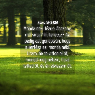 Picture 04 - János 20:15 KAR - Monda néki Jézus: Asszony, mit sírsz? kit - Bible Verse Picture