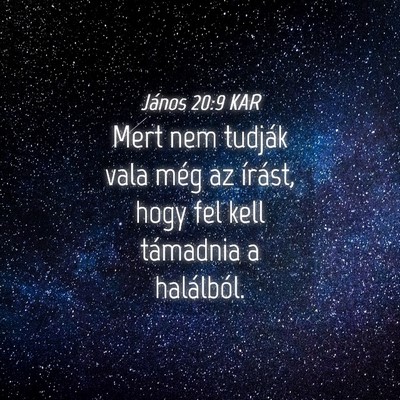 Picture 04 - János 20:9 KAR - Mert nem tudják vala még az írást, hogy fel - Bible Verse Picture