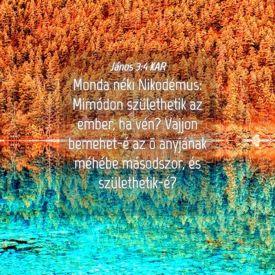 Picture 04 - János 3:4 KAR - Monda néki Nikodémus: Mimódon születhetik az - Bible Verse Picture