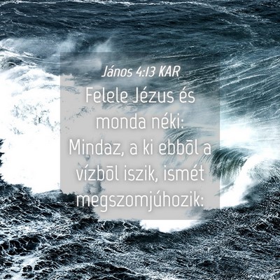 Picture 04 - János 4:13 KAR - Felele Jézus és monda néki: Mindaz, a ki - Bible Verse Picture