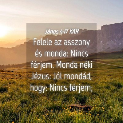 Picture 04 - János 4:17 KAR - Felele az asszony és monda: Nincs férjem. Monda - Bible Verse Picture