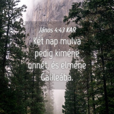 Picture 04 - János 4:43 KAR - Két nap mulva pedig kiméne onnét, és elméne - Bible Verse Picture