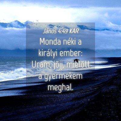 Picture 04 - János 4:49 KAR - Monda néki a királyi ember: Uram, jõjj, - Bible Verse Picture
