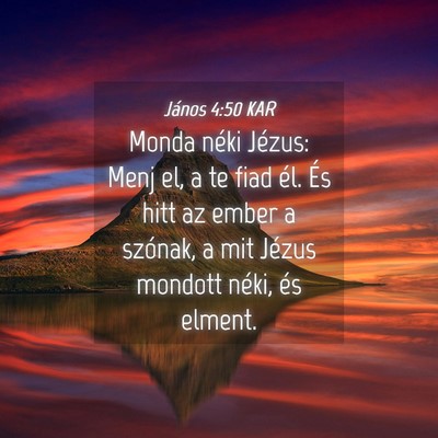 Picture 04 - János 4:50 KAR - Monda néki Jézus: Menj el, a te fiad él. És - Bible Verse Picture