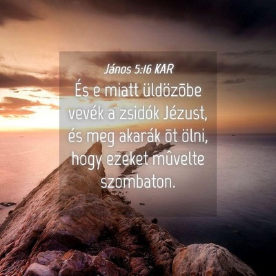 Picture 04 - János 5:16 KAR - És e miatt üldözõbe vevék a zsidók Jézust, - Bible Verse Picture