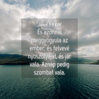 Picture 04 - János 5:9 KAR - És azonnal meggyógyula az ember, és felvevé - Bible Verse Picture