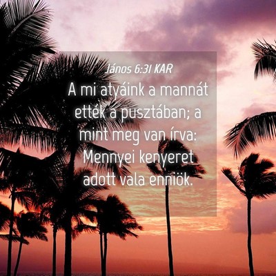 Picture 04 - János 6:31 KAR - A mi atyáink a mannát ették a pusztában; a - Bible Verse Picture