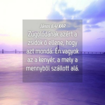 Picture 04 - János 6:41 KAR - Zúgolódának azért a zsidók õ ellene, hogy - Bible Verse Picture