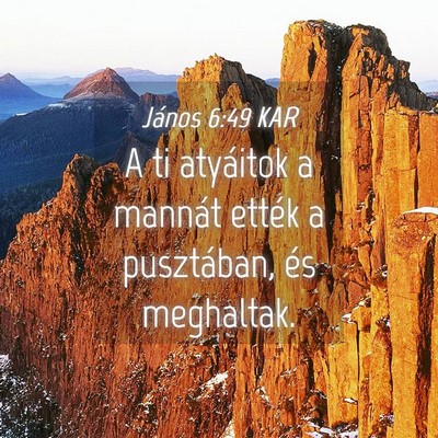 Picture 04 - János 6:49 KAR - A ti atyáitok a mannát ették a pusztában, és - Bible Verse Picture