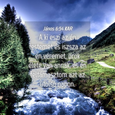 Picture 04 - János 6:54 KAR - A ki eszi az én testemet és iszsza az én - Bible Verse Picture