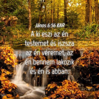 Picture 04 - János 6:56 KAR - A ki eszi az én testemet és iszsza az én - Bible Verse Picture
