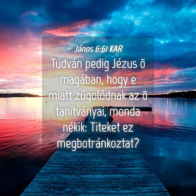 Picture 04 - János 6:61 KAR - Tudván pedig Jézus õ magában, hogy e miatt - Bible Verse Picture