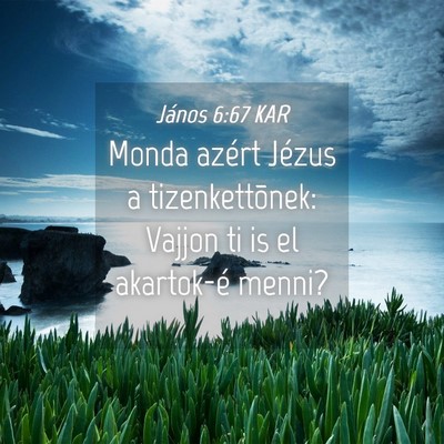 Picture 04 - János 6:67 KAR - Monda azért Jézus a tizenkettõnek: Vajjon ti - Bible Verse Picture