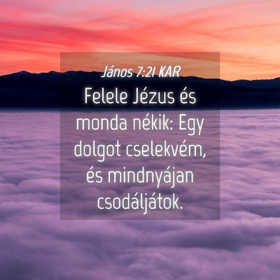Picture 04 - János 7:21 KAR - Felele Jézus és monda nékik: Egy dolgot - Bible Verse Picture