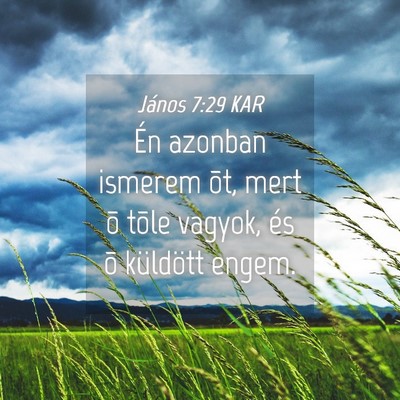 Picture 04 - János 7:29 KAR - Én azonban ismerem õt, mert õ tõle vagyok, - Bible Verse Picture