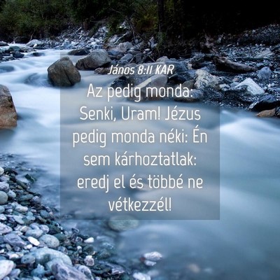 Picture 04 - János 8:11 KAR - Az pedig monda: Senki, Uram! Jézus pedig monda - Bible Verse Picture