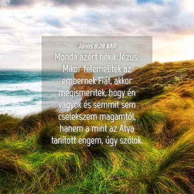 Picture 04 - János 8:28 KAR - Monda azért nékik Jézus: Mikor felemelitek az - Bible Verse Picture
