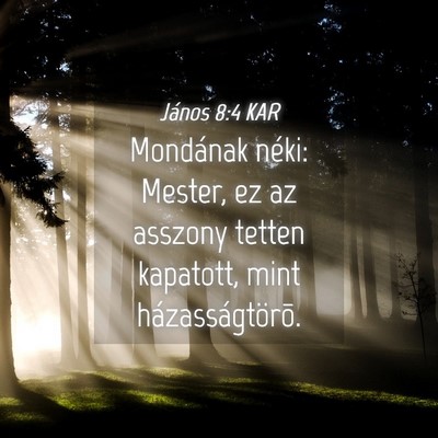 Picture 04 - János 8:4 KAR - Mondának néki: Mester, ez az asszony tetten - Bible Verse Picture