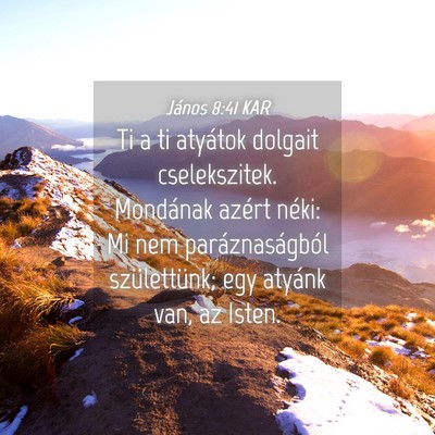 Picture 04 - János 8:41 KAR - Ti a ti atyátok dolgait cselekszitek. Mondának - Bible Verse Picture