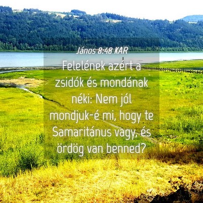 Picture 04 - János 8:48 KAR - Felelének azért a zsidók és mondának néki: - Bible Verse Picture
