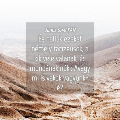 Picture 04 - János 9:40 KAR - És hallák ezeket némely farizeusok, a kik vele - Bible Verse Picture