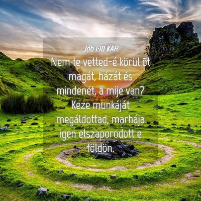 Picture 04 - Jób 1:10 KAR - Nem te vetted-é körül õt magát, házát és - Bible Verse Picture