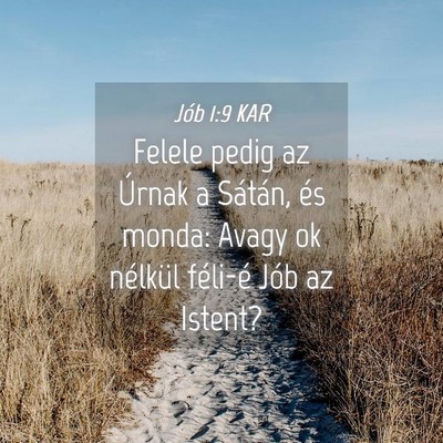 Picture 04 - Jób 1:9 KAR - Felele pedig az Úrnak a Sátán, és monda: - Bible Verse Picture