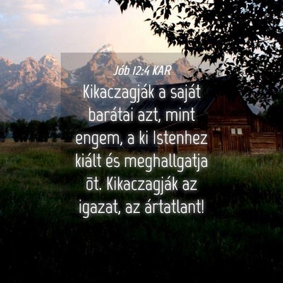 Picture 04 - Jób 12:4 KAR - Kikaczagják a saját barátai azt, mint engem, a - Bible Verse Picture