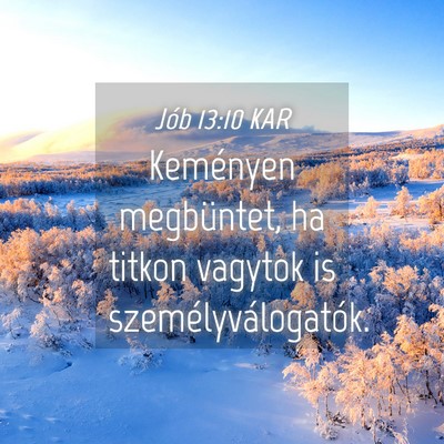Picture 04 - Jób 13:10 KAR - Keményen megbüntet, ha titkon vagytok is - Bible Verse Picture