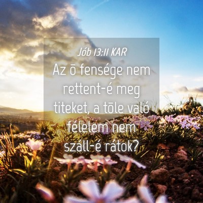 Picture 04 - Jób 13:11 KAR - Az õ fensége nem rettent-é meg titeket, a - Bible Verse Picture