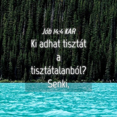 Picture 04 - Jób 14:4 KAR - Ki adhat tisztát a tisztátalanból? - Bible Verse Picture